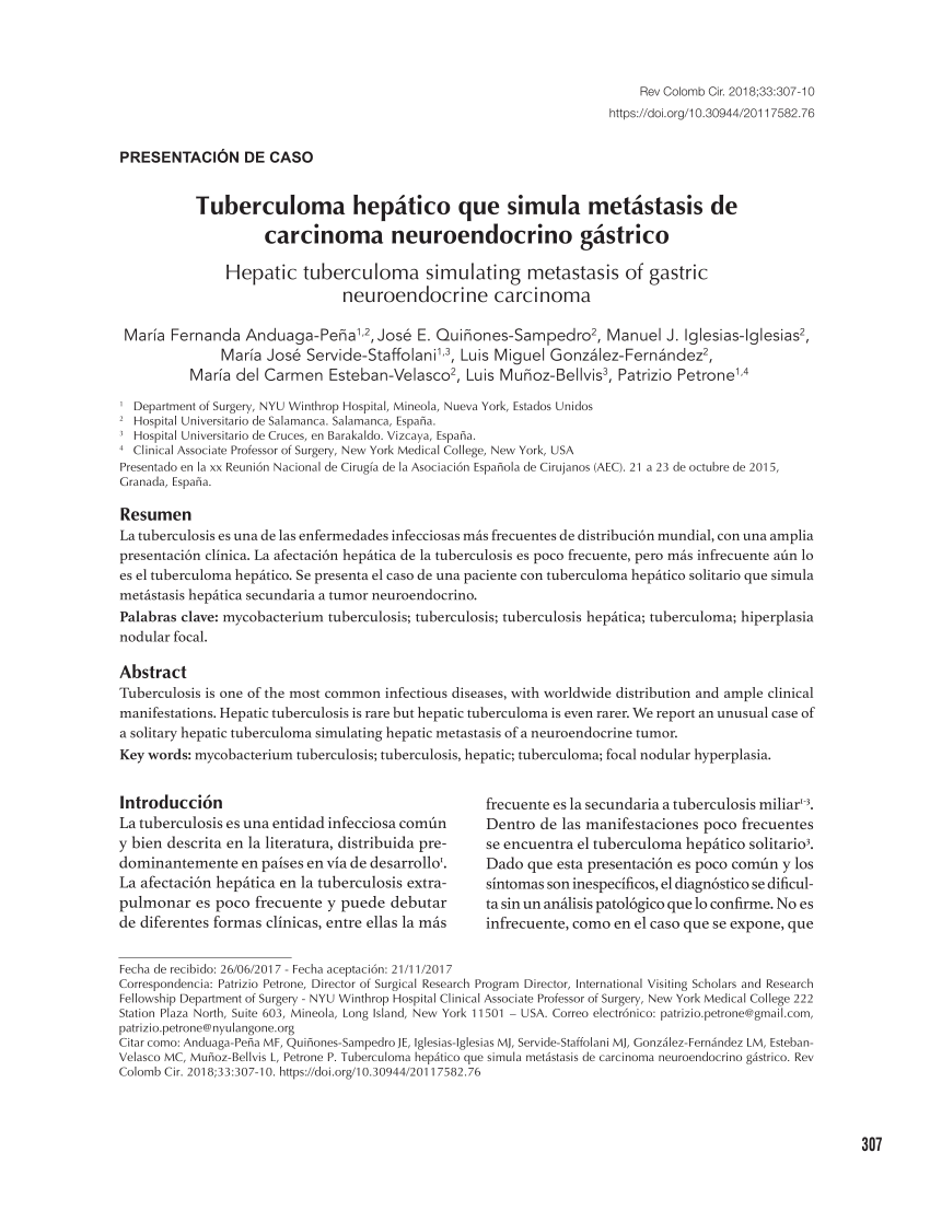 Tuberculous Pseudotumors Of The Liver