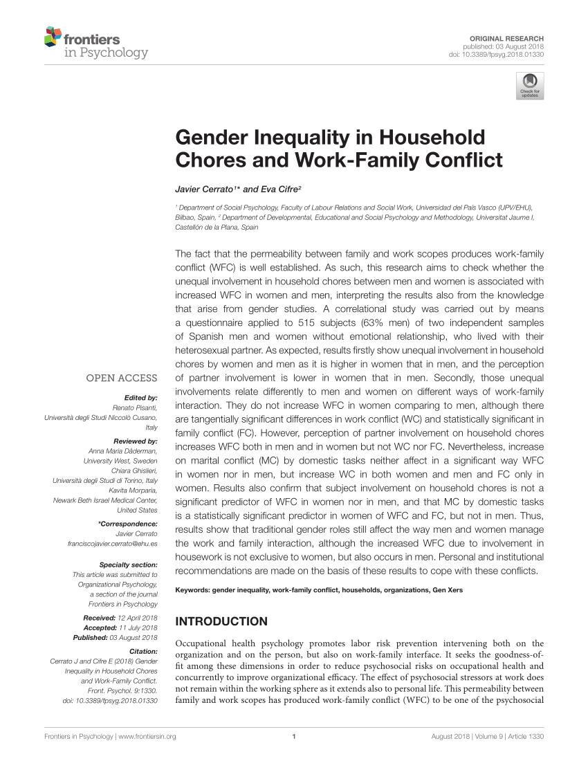 gender inequality in household work essay