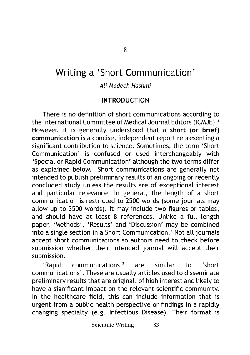research paper written communication