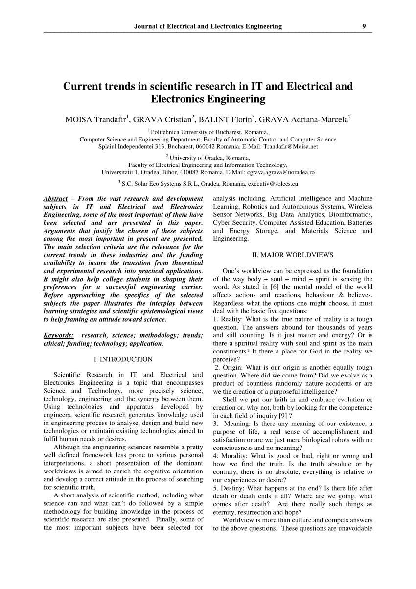 electronics engineering thesis example