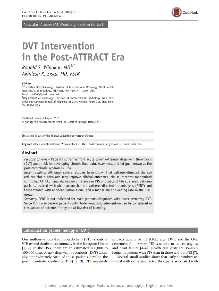 Results After Endovenous Stenting At Follow Up Download Table