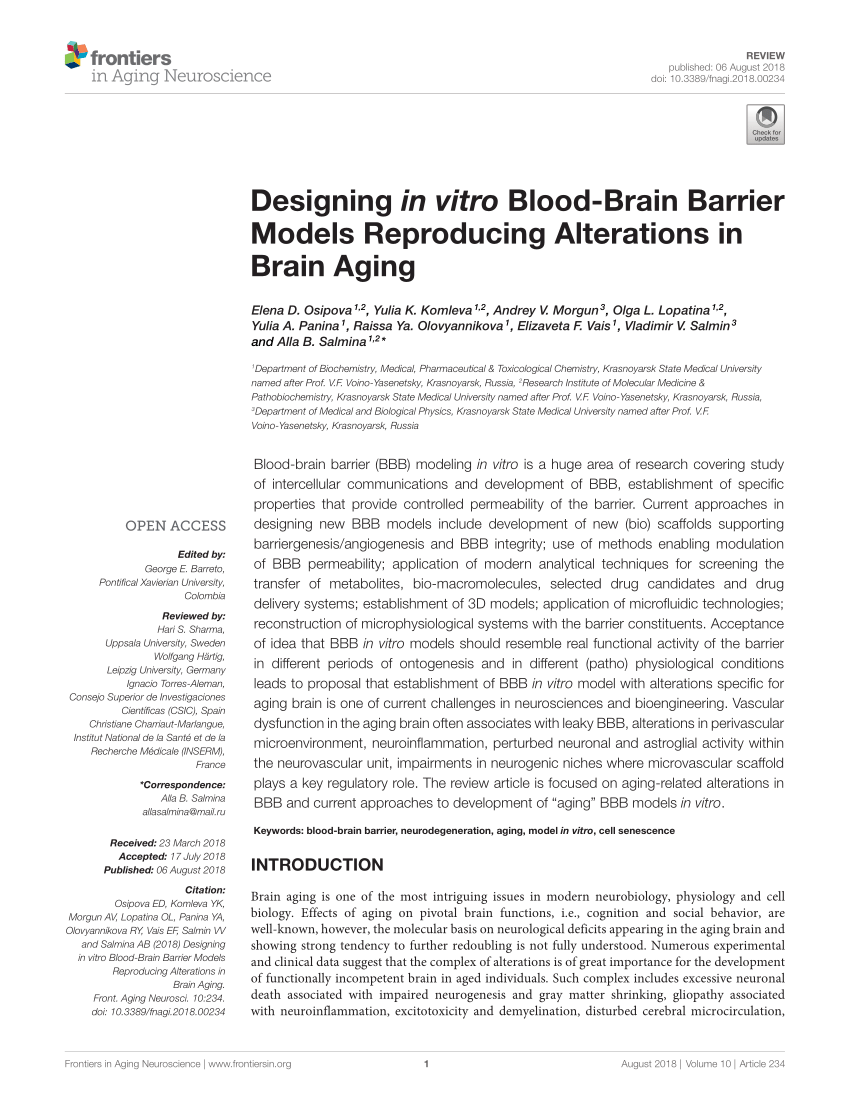 Pdf Designing In Vitro Blood Brain Barrier Models Reproducing