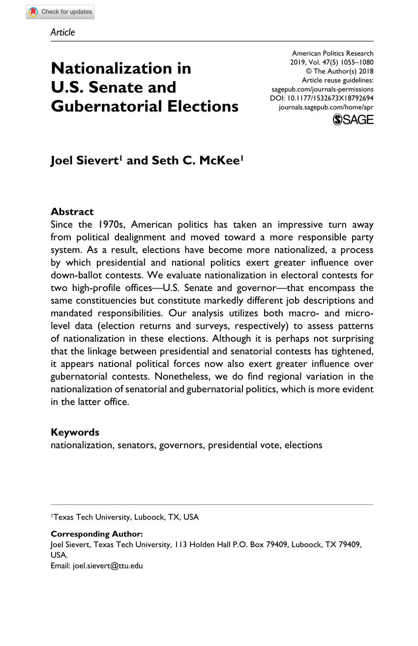 Do Campaign Finance Reforms Insulate Incumbents from Competition? New  Evidence from State Legislative Elections, PS: Political Science &  Politics