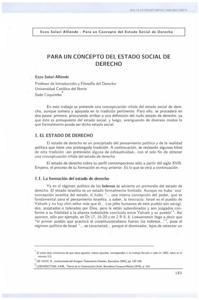 Pdf Para Un Concepto Del Estado Social De Derecho 6672