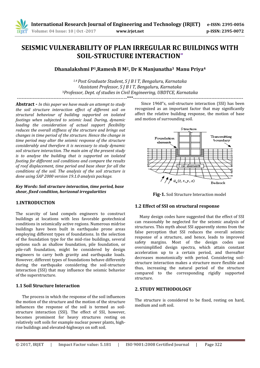 Pdf Seismic Vulnerability Of Plan Irregular Rc Buildings With Soil