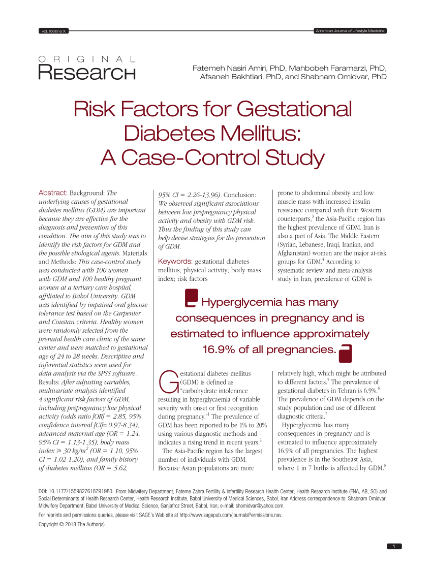 case study of gestational diabetes mellitus