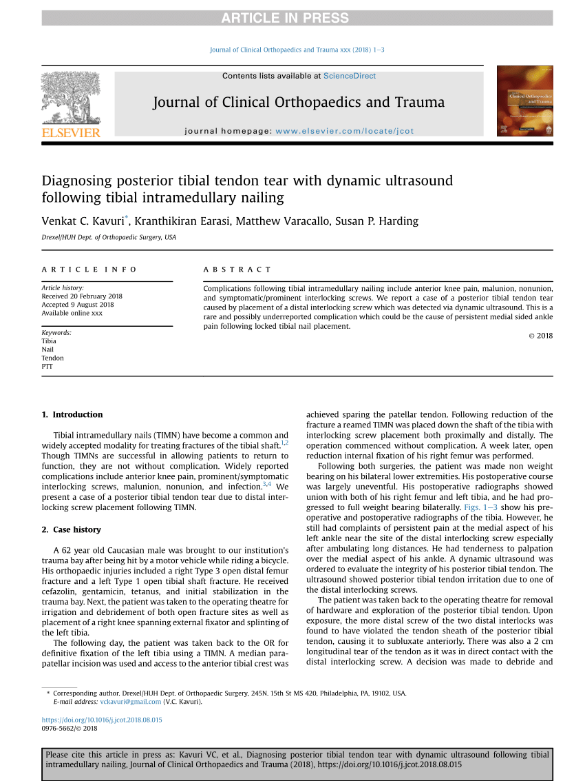Observational Study : Intramedullary Nailing versus Plating in Distal Tibial  Metaphyseal Fractures | Semantic Scholar