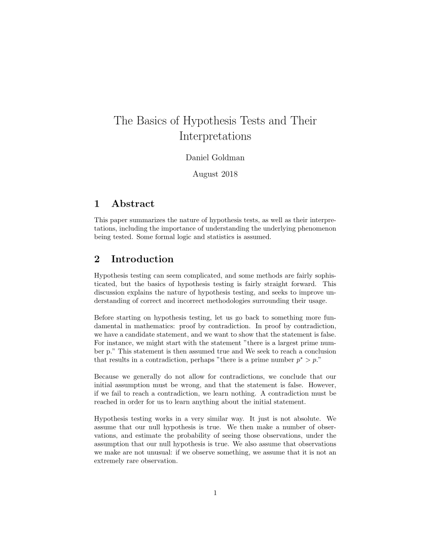 hypothesis example pdf