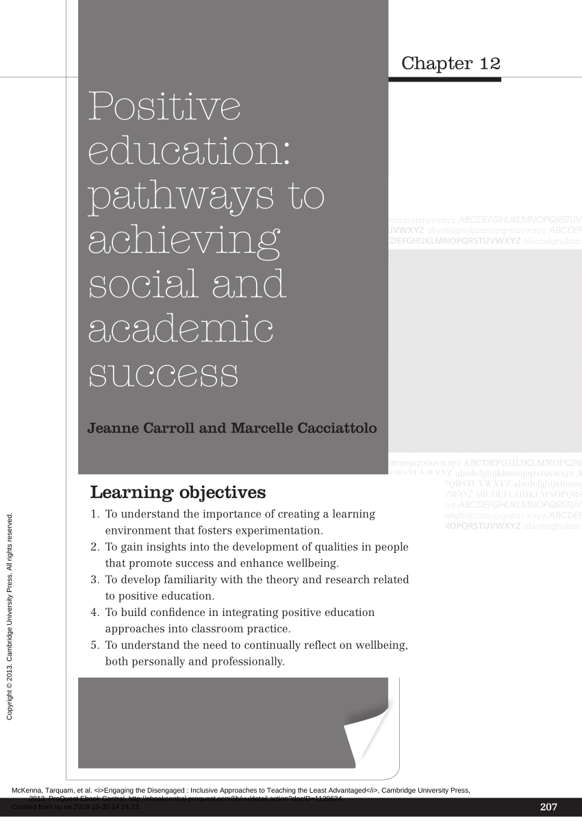 Pdf Positive Education Pathways To Achieving Social And Academic