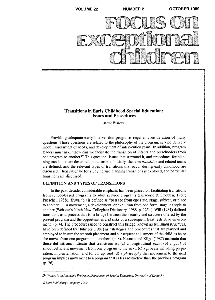 pdf-transitions-in-early-childhood-special-education-issues-and