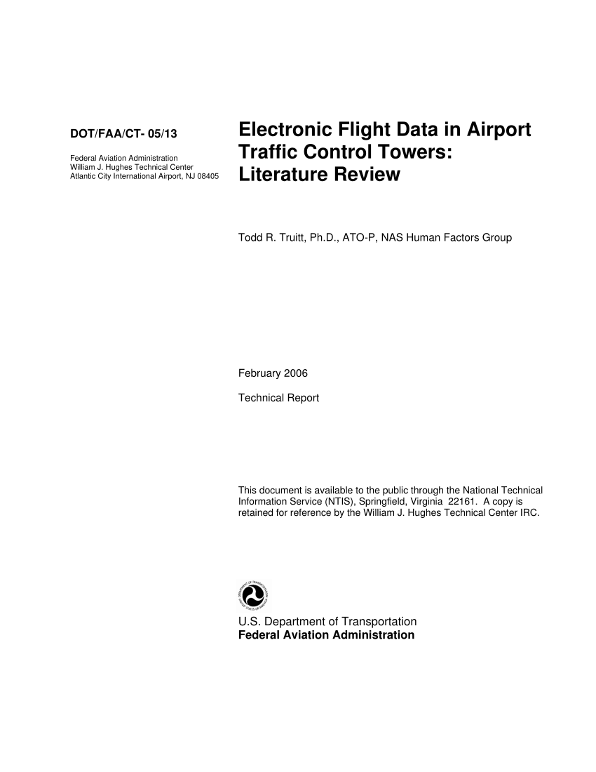 Pdf Electronic Flight Data In Airport Traffic Control Towers