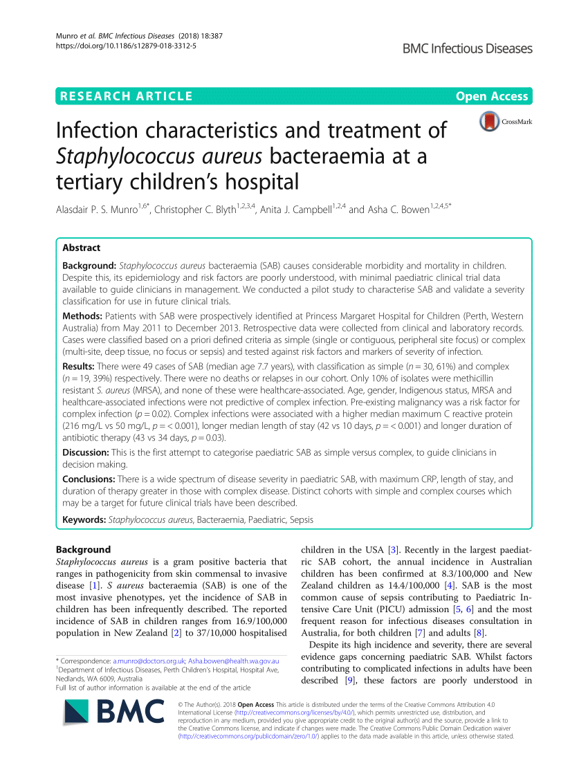 (PDF) Infection characteristics and treatment of Staphylococcus aureus ...