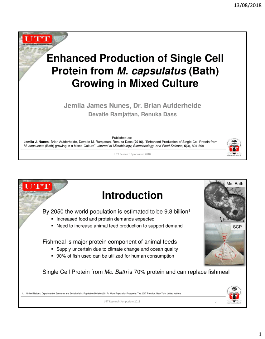 Pdf Enhanced Production Of Single Cell Protein From M Capsulatus Bath Growing In Mixed Culture