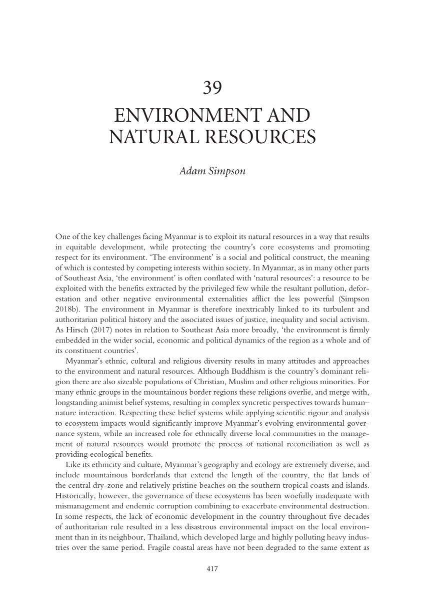 research paper on natural resources