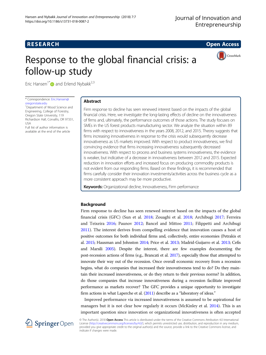 research papers on global financial crisis