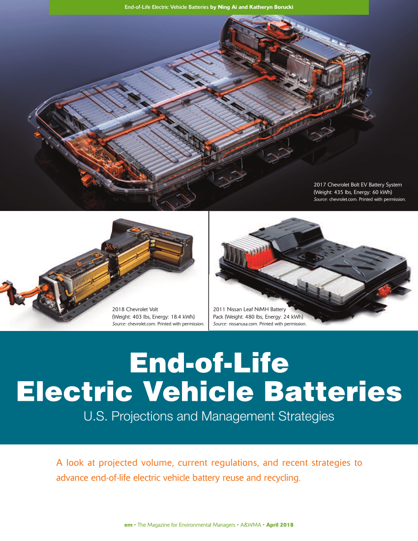 (PDF) EndofLife Electric Vehicle Batteries U.S. Projections and