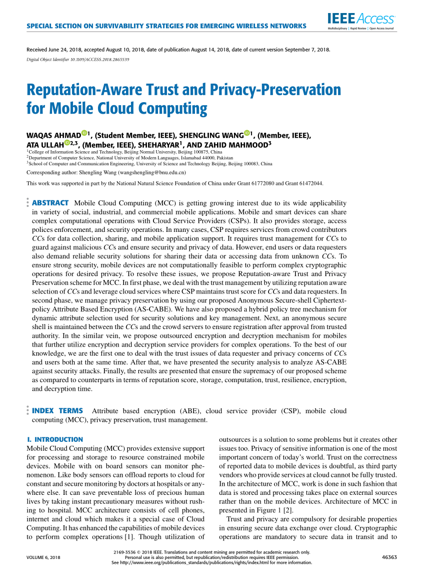Pdf Mobile Cloud Computing And Its Security Privacy And Trust - pdf mobile cloud computing and its security privacy and trust management challenges