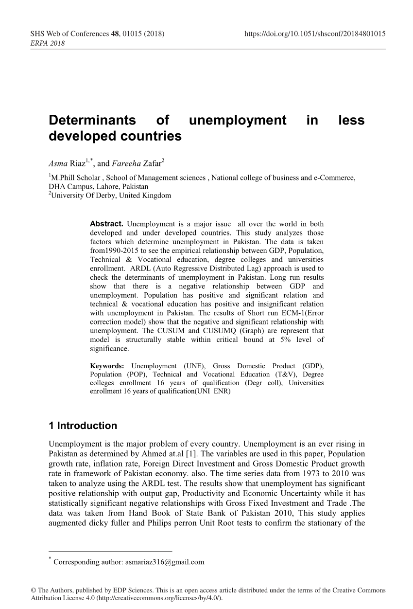 research articles about unemployment