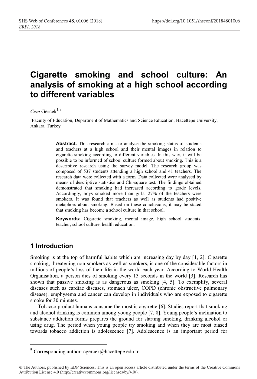 cigarette smoking research paper pdf