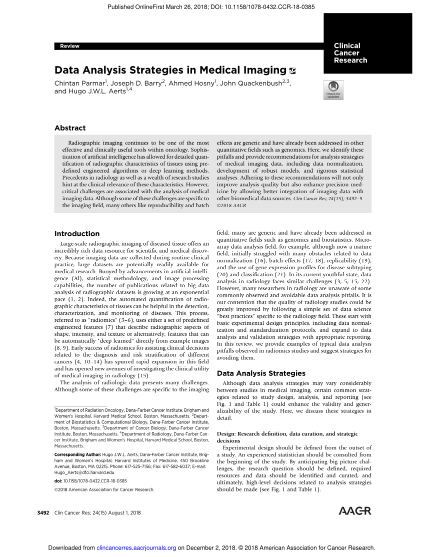 nonparametric data analysis methods in medical imaging