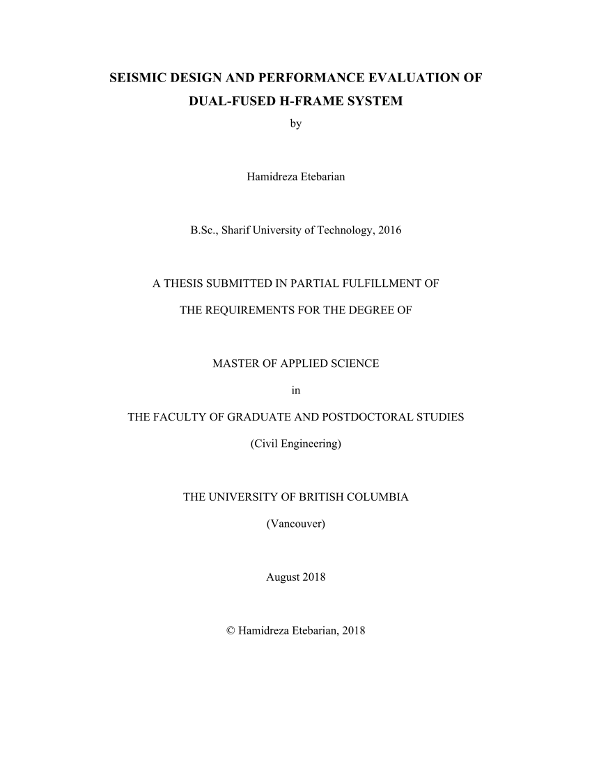 Pdf Seismic Design And Performance Evaluation Of Dual Fused H Frame System