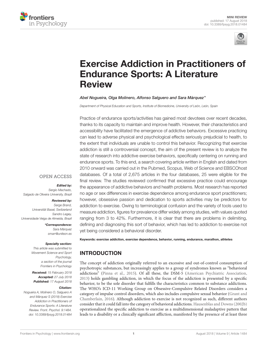 literature review on exercise