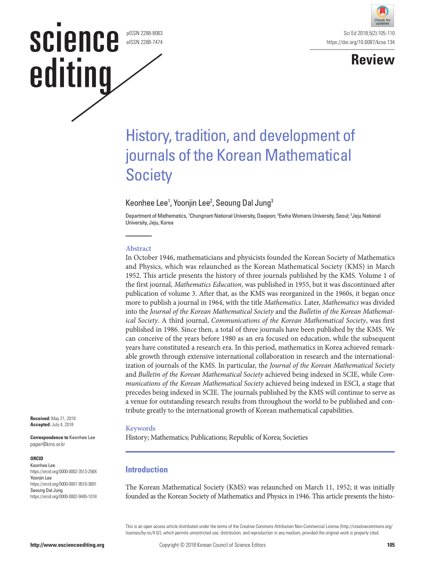 (PDF) History, tradition, and development of journals of the Korean