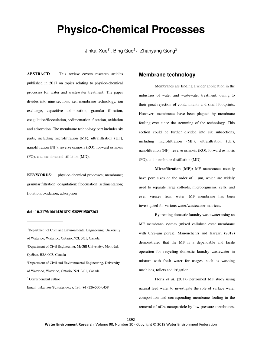 PDF) Physico-Chemical Processes