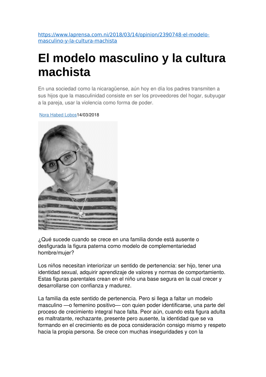 Pdf El Modelo Masculino Y La Cultura Machista 8434