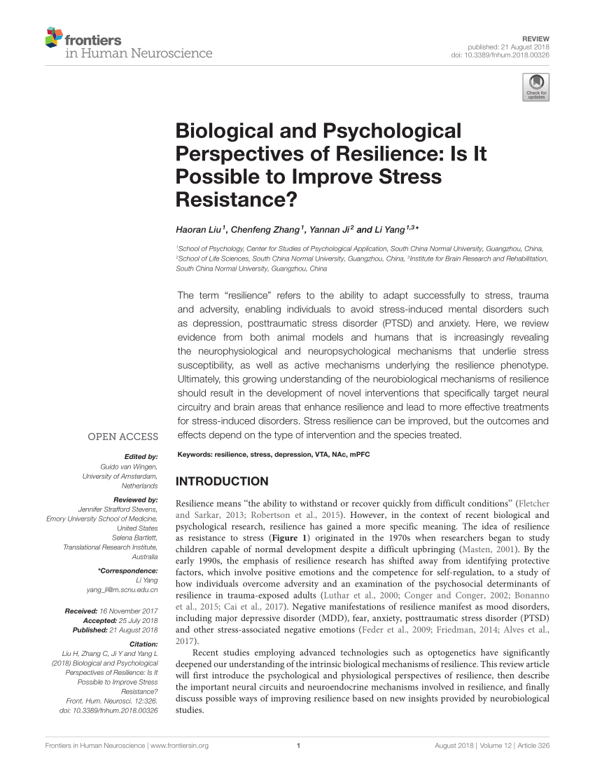 literature review of concepts psychological resiliency