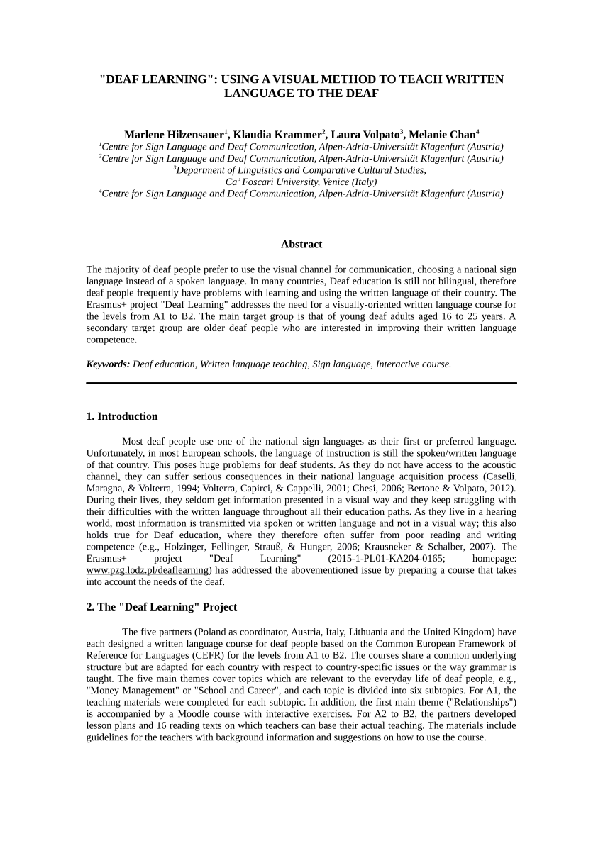 deaf topics for research papers