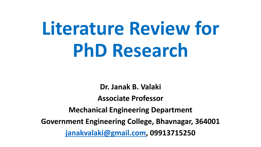 literature review history phd