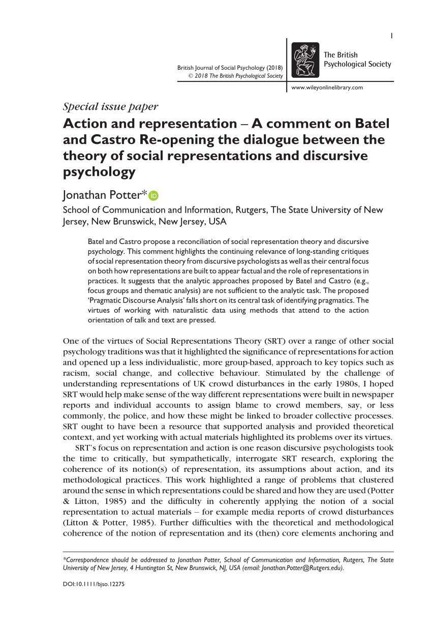 social representations essays in social psychology