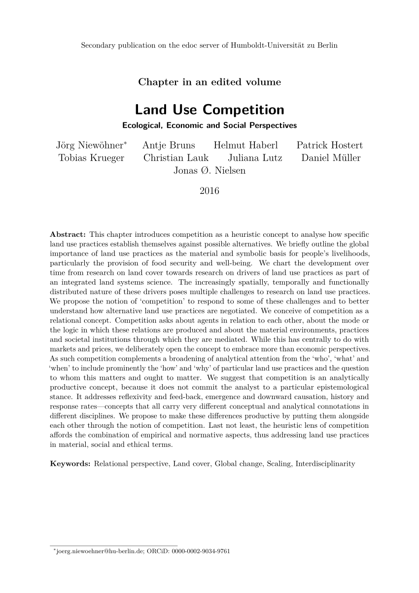 land economy essay competition