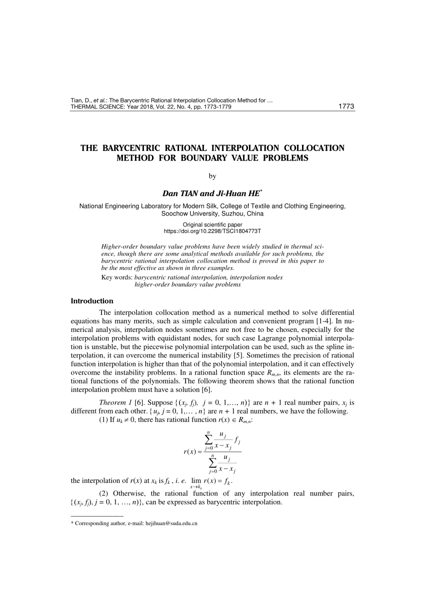 Pdf The Barycentric Rational Interpolation Collocation Method For Boundary Value Problems