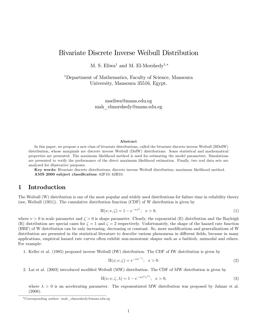 Bivariate distributions pdf template