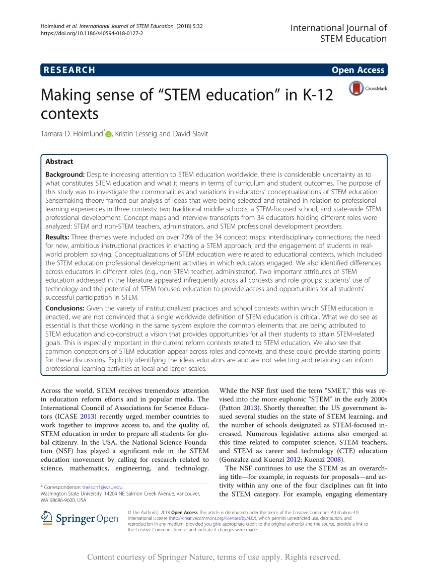 international journal of stem education