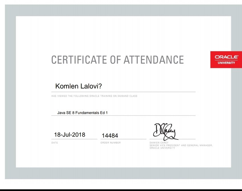 Java certification. Java Certificate.