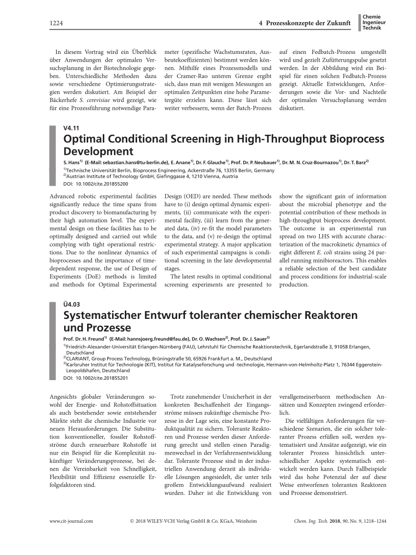 PDF) Optimal Conditional Screening in High-Throughput Bioprocess Development