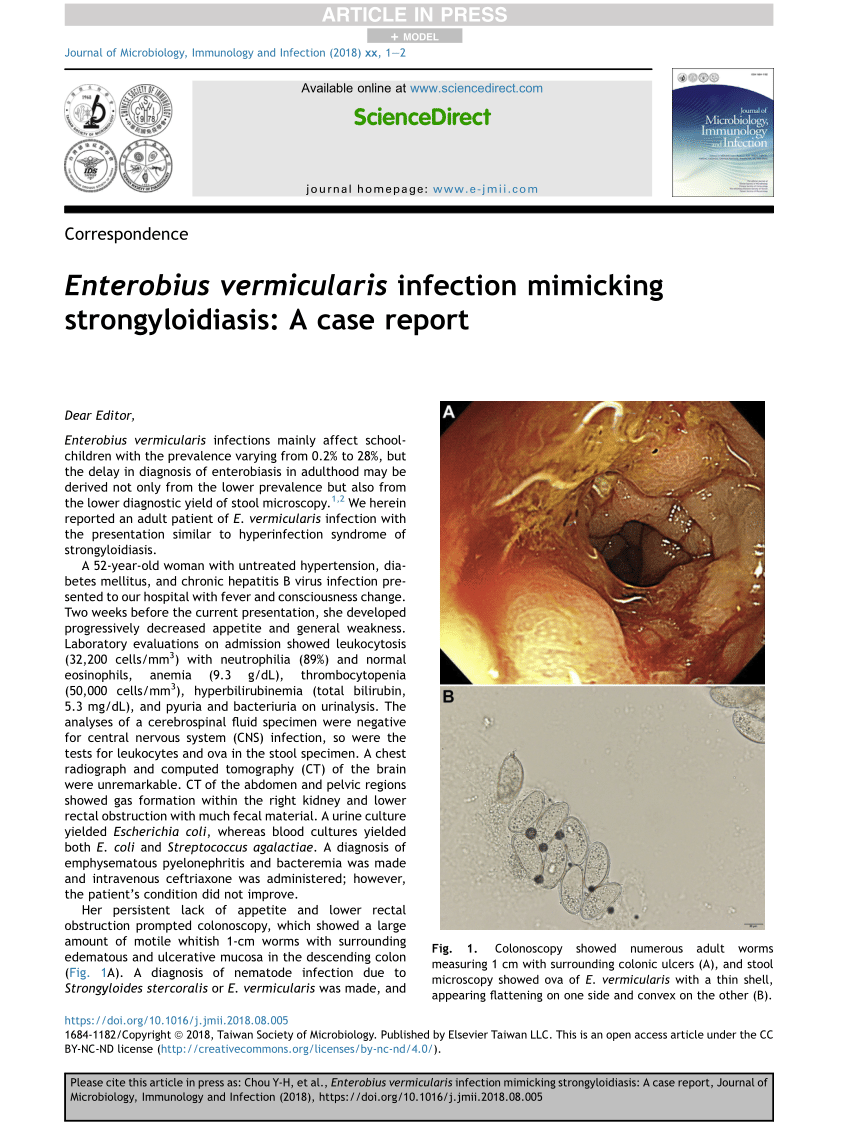 Enterobius vermicularis treatment and prevention, (PINWORMS) infection and enuresis - Zooparaz.net