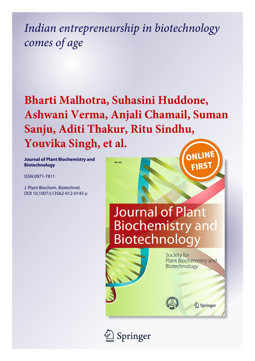(PDF) Indian entrepreneurship in biotechnology comes of age.