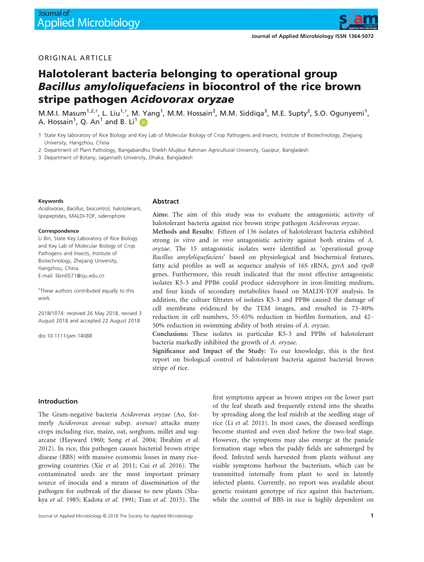(PDF) Halotolerant bacteria belonging to operational group Bacillus ...
