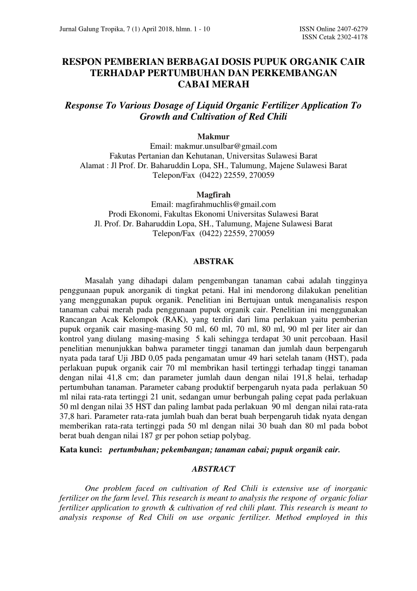  Jurnal Pupuk Organik Pdf Pusat Soal
