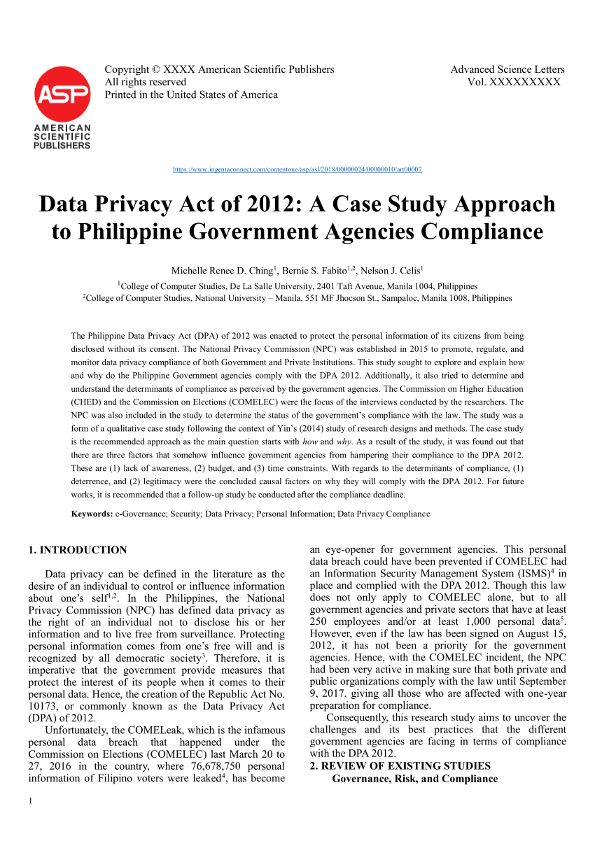 data privacy law philippines research paper