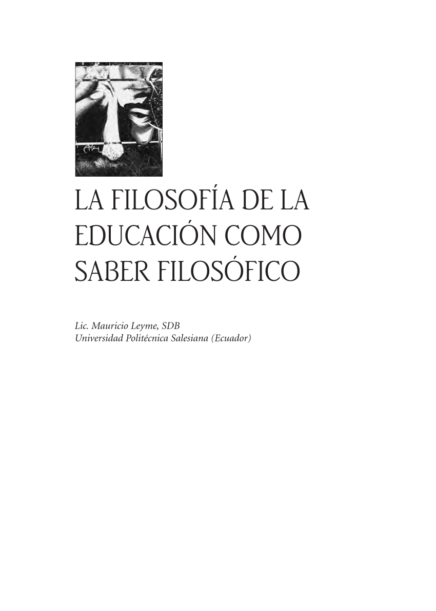 Pdf La Filosofia De La Educacion Como Saber Filosofico