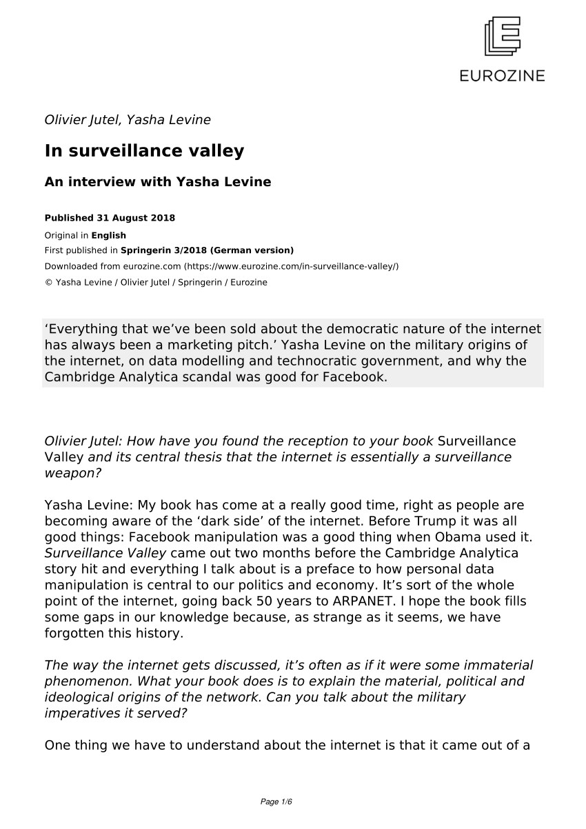 surveillance valley yasha levine