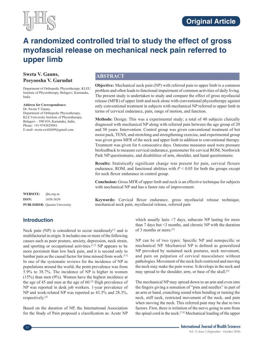 research papers on myofascial pain