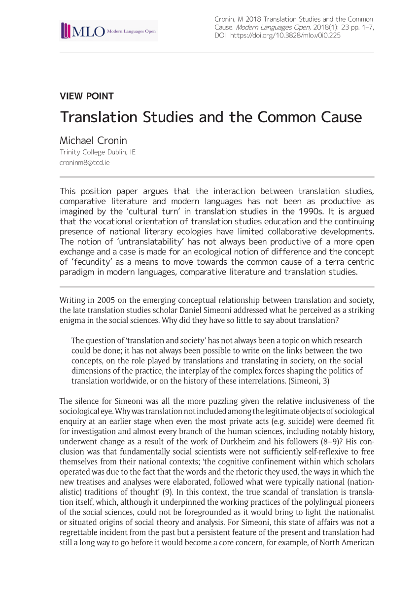 essay about translation studies