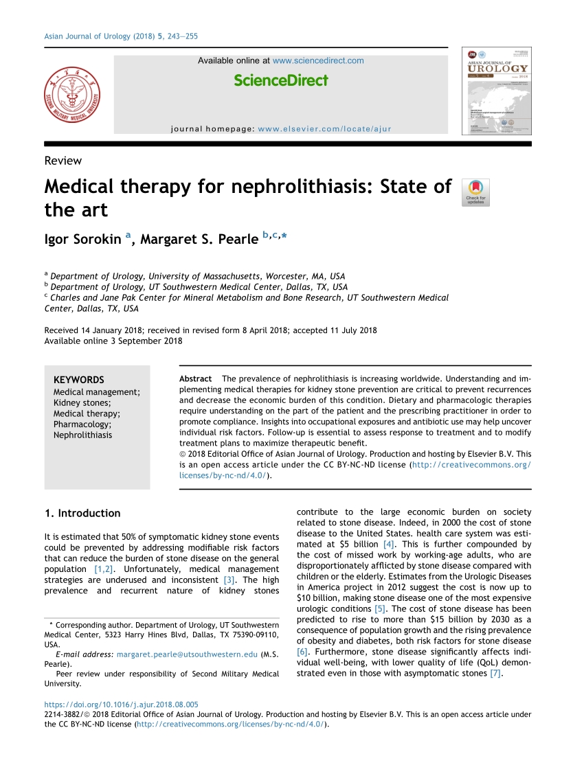 Pdf Medical Therapy For Nephrolithiasis State Of The Art