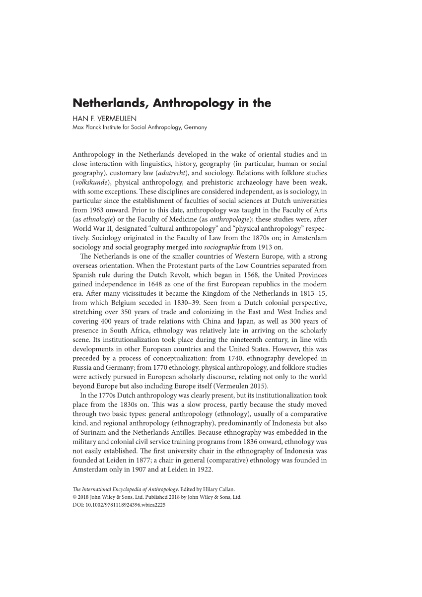 anthropology phd netherlands
